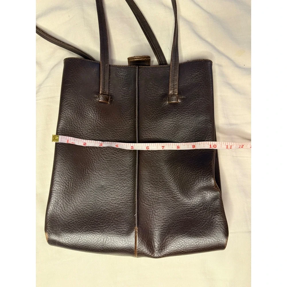 Vintage Liz Claiborne North South Leather Tote Chocolate Brown 90s